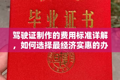 岗巴驾驶证制作的费用标准详解，如何选择最经济实惠的办理方式